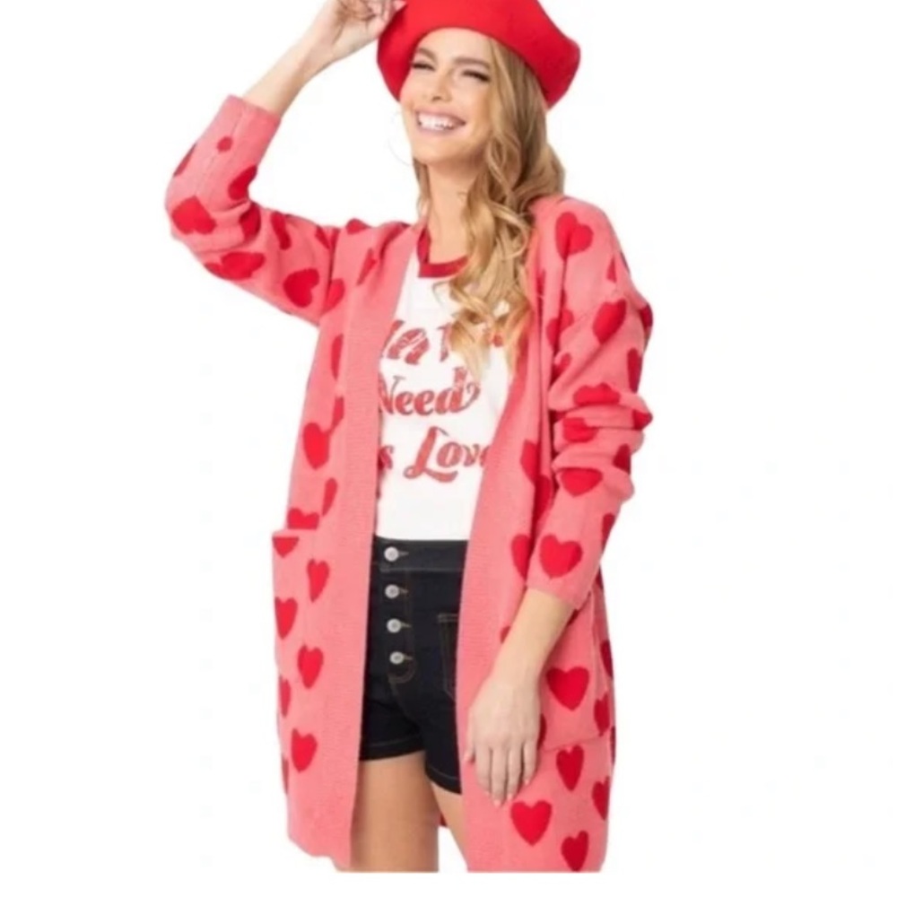 Unique Vintage heart cardigan sweater